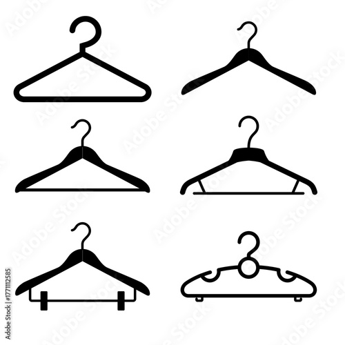 Set of Black Clothes Hanger Silhouettes