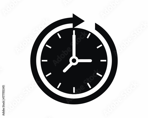Free Download Countdown timer silhouette vector illustration isolated on white background - GFXLoad