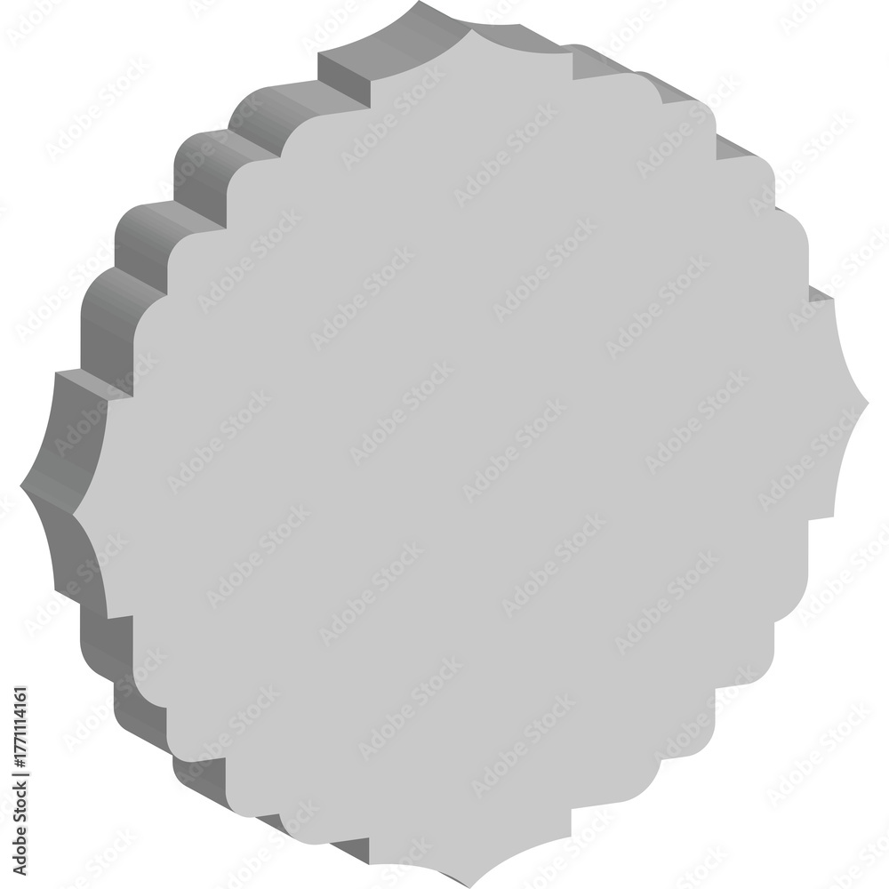 Obraz premium Abstract Geometric Emblem With Raised Edges And Shadow Isolated On White Background 3D Render