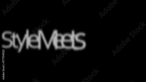 Blurred word style on a black background with a simple design element