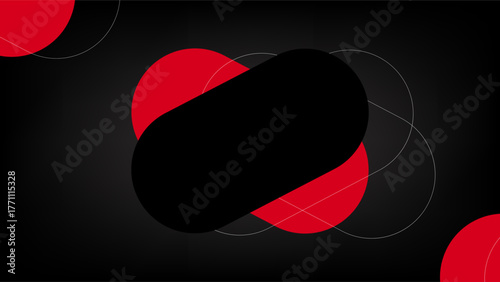 Abstract modern black with red background. vector.