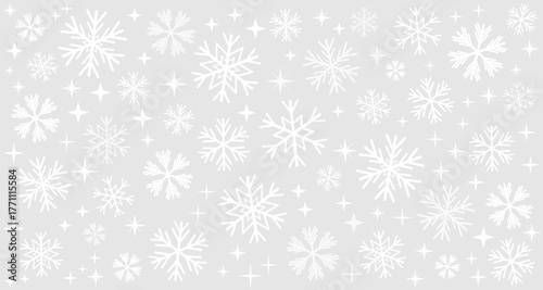 Winter Snowflakes Seamless Background Pattern. Pixel Perfect Vector Design for Holiday, Christmas, and Seasonal Decorations, Seamless Winter Texture for Prints, Christmas Winter Background