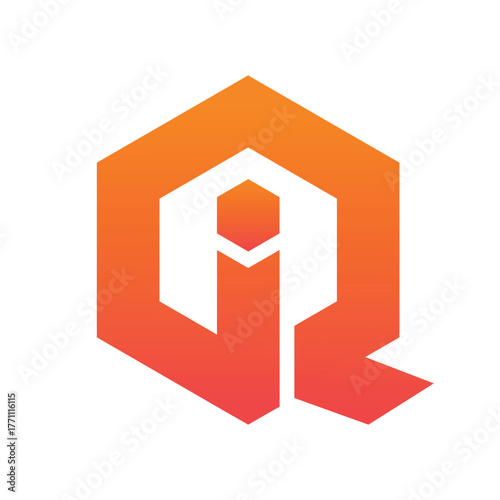 This is a logo with the letters IQ created using 3D design.