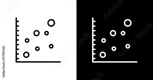 Scatter Plot White Icon Set Design