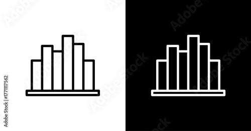 Histogram White Icon Set Design