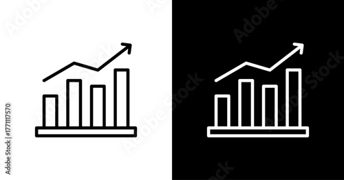 Data Graph White Icon Set Design