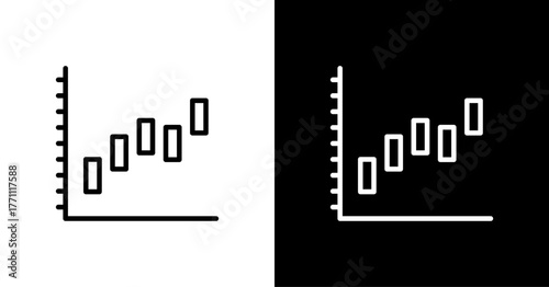 Waterfall Chart White Icon Set Design