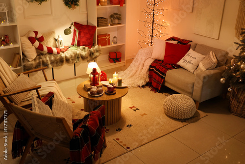 Cozy christmas living room ...