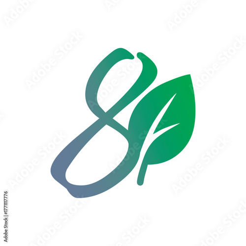 Elegant Green Leaf Numbers Nature Design