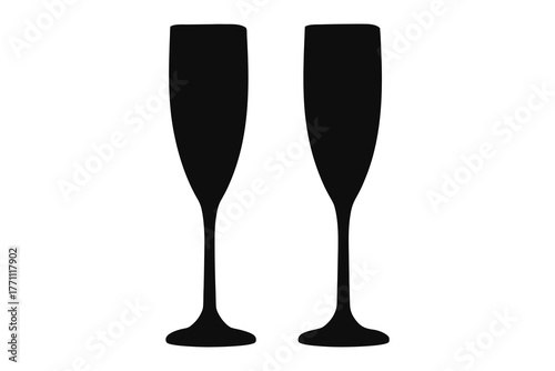 Champagne glass icon symbol vector, Wine glass silhouette vector