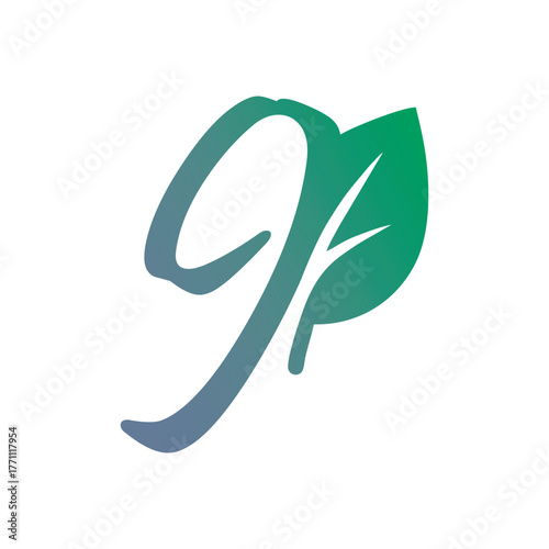 Elegant Green Leaf Numbers Nature Design