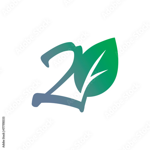 Elegant Green Leaf Numbers Nature Design