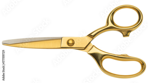 Elegant gold sewing scissors gleam with sharp precision, ready for crafting