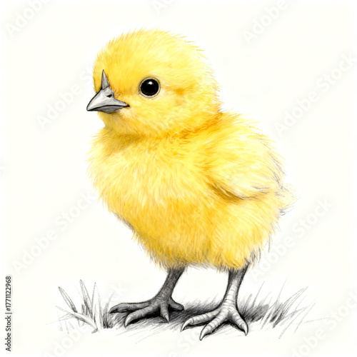 baby chicken on a white background