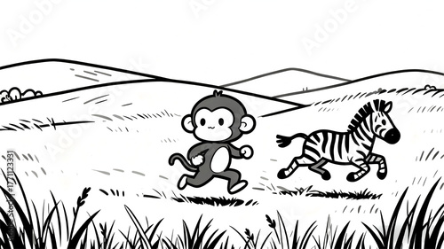 the monkey and the Zbra