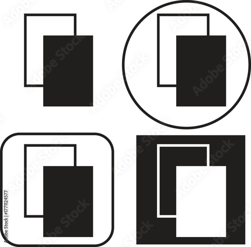 Copy Files Icon, colon icon black & white