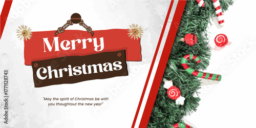 christmas greeting card with santa claus