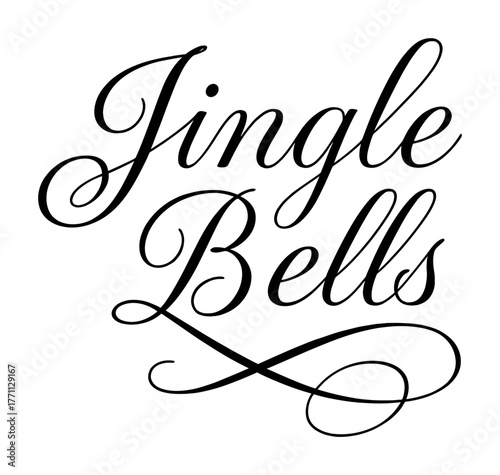 Elegant calligraphy of jingle bells in script style design