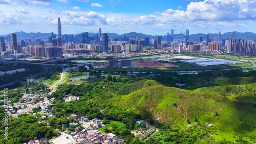 Skyview of Lok Ma Chau Loop Hong Kong Shenzhen Innovation and Technology Park redevelopment near Huanggang Port Greater Bay Area economic growth in Northern Metropolis near Shenzhen Special Economic