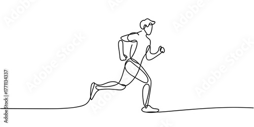 a person jogging on a white background, symbolizing fitness, health, and active lifestyle.
