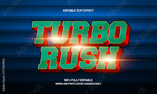 turbo rush editable racing text style with glowing effect