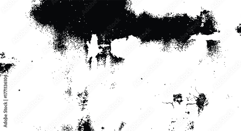 Obraz premium High Contrast Grunge Texture Vector Overlay Distressed Black and White Surface Noise Effect Graphic Resource Background