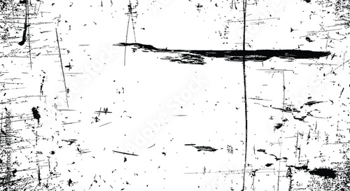 Black and White Grunge Distressed Texture Overlay Vector Background with Heavy Scratches and Rough Edges