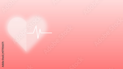 Heart Health Graphic With Electrocardiogram Line On A Red Gradient Background Symbolizing Vital Signs