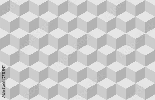 Seamles three dimensional grey cubic pattern for background.