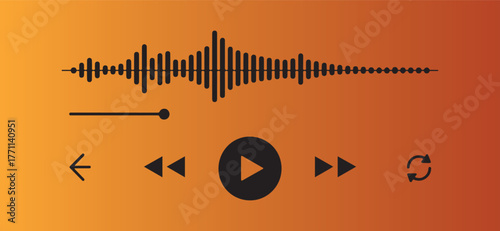 Digital Playback Controls on Gradient Background