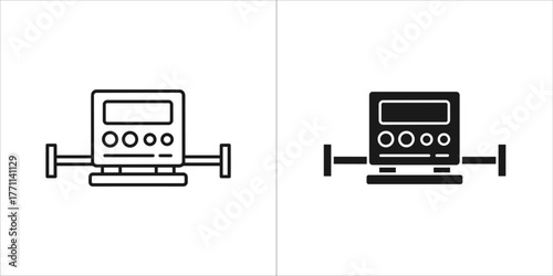 Surface planer icon, outline and glyph style