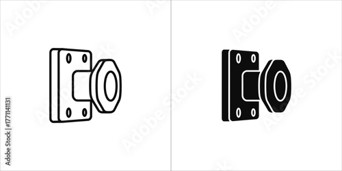 Door knob icon, linear and filled version