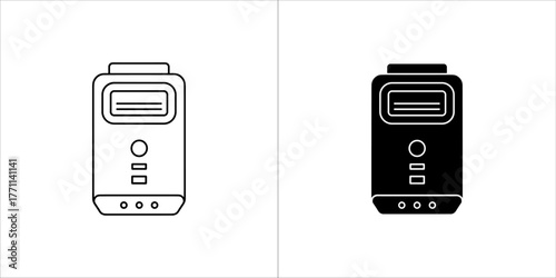 Portable power station icon, outline and glyph style