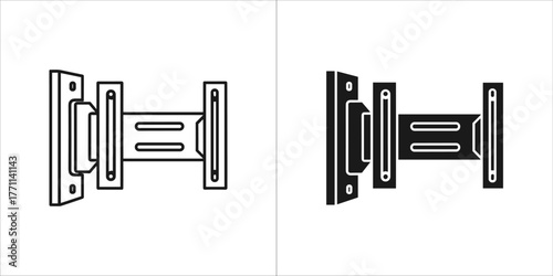Illustration of a tv wall mount in two different styles