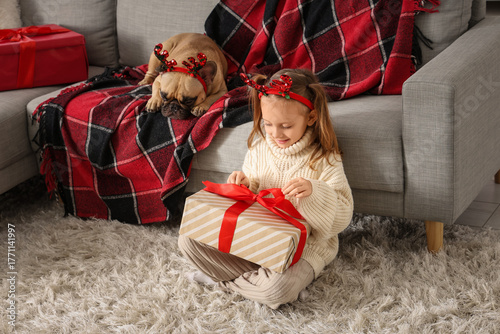 Cute little girl with Frenc...