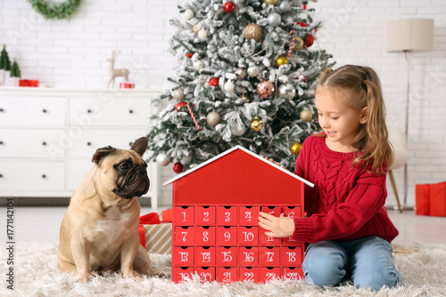 Cute little girl with Frenc...