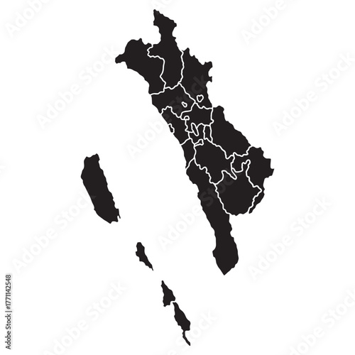 hand drawn map sumatera barat indonesia