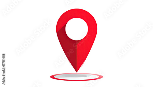 Free Download Red map pin with a drop shadow, isolated on a black background - GFXLoad