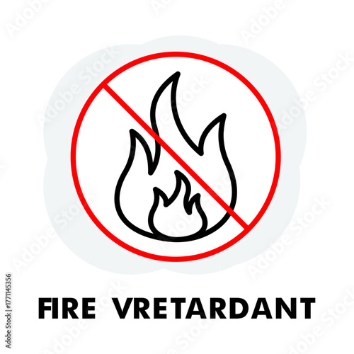 Flame Resistant Safety Symbol Editable Stroke