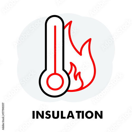 Thermal Insulation Energy Saving Icon Editable Stroke