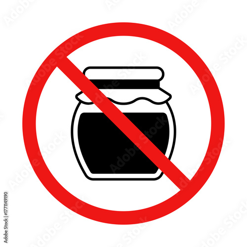 No Honey Sign on White Background