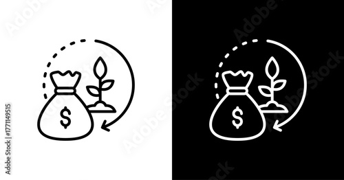 Return On Investment White Icon Set Design