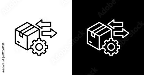 Inventory Control White Icon Set Design