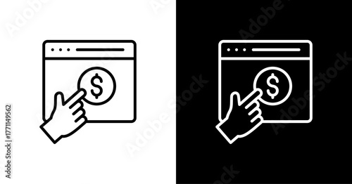 Cost Per Acquisition White Icon Set Design