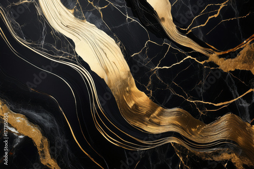  black gold marble background. Luxury abstract texture for branding and design