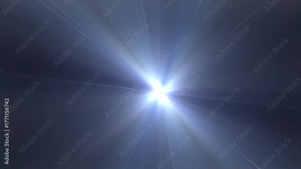 White Exploding Beam Stunning explosion of white light with radial beams spreading across a ...