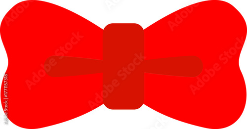 vector illustration of a red ribbon bow tie