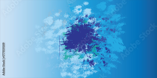 Abstract watercolor blue sky paint isolated on white background. Hand-painted watercolor splatter stains artistic vector used as an element in the decorative design. abstract paint