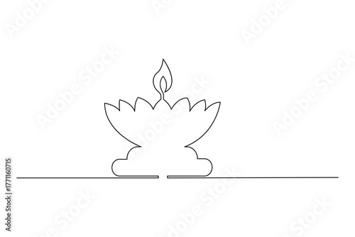 Minimal Diya flame icon representing hope peace and enlightenment vector