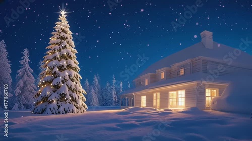 christmas tree in the snow